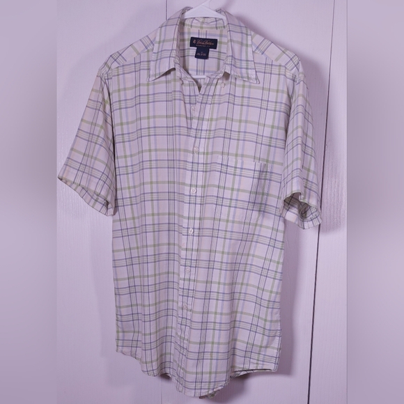Brooks Brothers Mens Plaid 100% Cotton Size Medium Button Down Friday Shirt - Picture 9 of 11